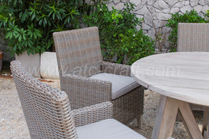 All Weather Resistant <b>Garden</b> Furniture Dining Set <b>Wooden</b> <b>Round</b> <b>Table</b> <b>and</b> 4 <b>Chairs</b> RADS-154 (Style 1) - Product Image 3