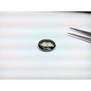 พลอยควอตซ์สโมกกี้ทรงรีขนาด 12x16 มม. สีน้ำตาลธรรมชาติ ผ่านการอบด้วยความร้อน เกรด AAA สำหรับทำเครื่องประดับ - Product Image 1