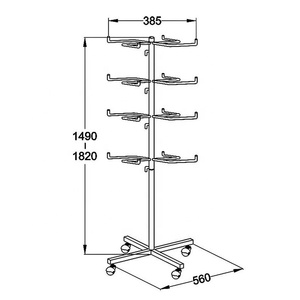 4ชั้นโลหะลวดหมุนยืนแสดงสำหรับร้านค้า - Product Image 4