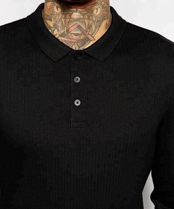 100% de algodón de alta calidad para hombre de manga larga para Polo camisa de moda Formal patrón sólido estilo personalizado diseño de impresión verano - Product Image 3