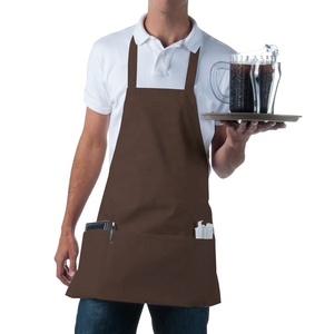 Delantal de babero de cocina sin mangas largo Poly Cotton Twill Bar Chef Hotel Delantal para niños Tipo de cintura - Product Image 1
