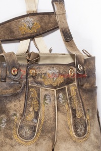 ชุดแต่งกายเทศกาลบาวาเรียหนังกลับแท้100% Oktoberfest กางเกงขาสั้นสไตล์เยอรมันดั้งเดิมมีไซส์ใหญ่พิเศษ - Product Image 2