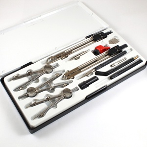 Juego de Instrumentos de Dibujo Técnico de Ingeniería, Caja de Geometría con 13 Instrumentos en una Caja de Plástico. - Product Image 1