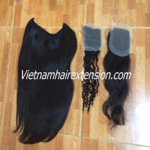 Vente en gros de fermetures en dentelle à ondulations lisses et soyeuses, 100% cheveux humains vierges Remy, longueurs de 8 à 40 pouces - Product Image 3
