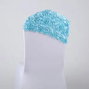 Hig kwaliteit Bruiloft decoratie 3D rosette satijnen bloem stoel sash
