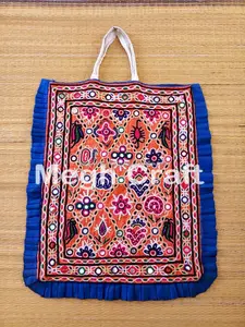 Hand Borduren Kraal En Spiegel Theli/Tote Bag-Vintage Handgemaakte Rabari Geborduurde Thela-Handtas-Handgemaakte Gypsy banjara Tas