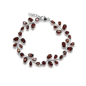 925 Sterling Silver Jewelry Manufacturer Custom Silver <b>Bracelet</b> Natural <b>Garnet</b> <b>Bracelet</b> - Product Image 1