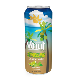 Eau de coco pétillante saveur citron vert et menthe - Product Image 1