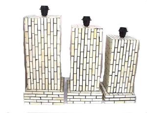 Bases de lámpara de mosaico de hueso hechas a mano con accesorio eléctrico para decoraciones de lámpara de mesa para el hogar - Product Image 1