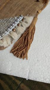 Vintage Boho Envelop Clutch bordado a mano Banjara tela lienzo Material - Product Image 5