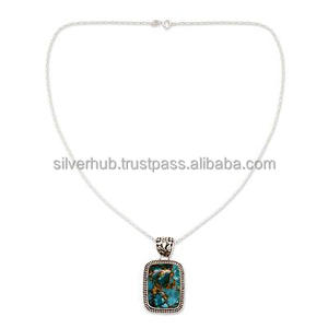 Pendentif fait à la main, original, en argent Sterling 925, Turquoise - Product Image 2