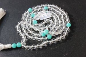 Haute qualité fabriqué à la main 108 perles Yoga Mala collier chapelet spirituel Amazonite Quartz diamant gland religieux fête accessoire - Product Image 3