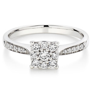 Bague en diamant rond véritable de 0,50 TCW pour femmes |   Bague de fiançailles de luxe |   Cadeau d'anniversaire, bijoux fins - Product Image 1