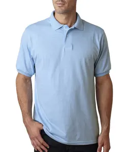 Logotipo bordado de hombre de alta calidad de algodón 100% para polos, uniforme de negocios de manga corta, camisetas de Golf transpirables de talla grande - Product Image 1