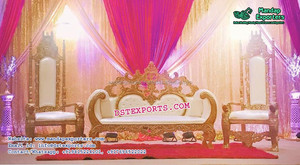 Sangeet-sofá de fondo bajo para escenario, conjunto de sofá musulmán, Walima, para boda, Majestic - Product Image 5