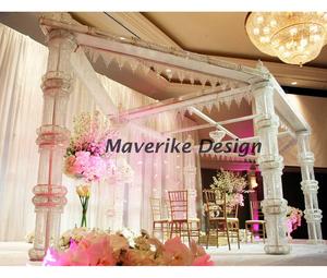 Mandap de mariage indien, scène en cristal, auvent réglable, Chutzpah Mandap, décoration de mariage, cadre en cristal décoré, support à fleurs - Product Image 6