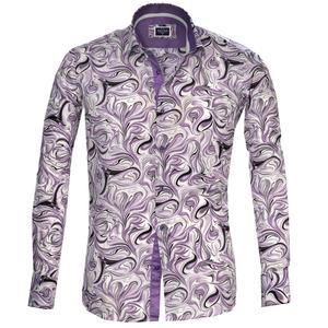 Purple French Cuff Dress <b>Shirt</b> High Quality <b>Shirt</b> - Product Image 1