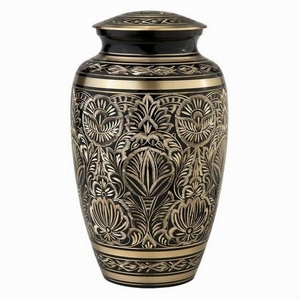 โกศทองเหลืองแกะสลักด้วยมือสีดำสดใสคลาสสิก - Product Image 2