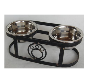 Juego de cuencos para perros de acero inoxidable clásico con diseño de soporte, venta al por mayor barata para Hotel, restaurante, hogar, cuencos de Metal - Product Image 6