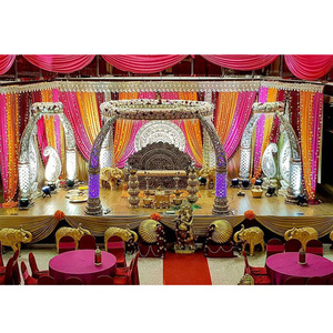 Mandap de mariage royal chic avec décorations de mariage en fibre de conception de défense d'éléphant hindou - Product Image 1