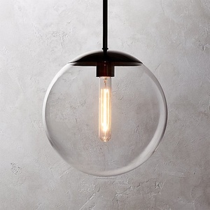 Creative Top Design <strong>Glass</strong> Ball <strong>Lampshade</strong> E27 Globe Bulbs New Indoor <strong>Pendant</strong> Light - Product Image 2