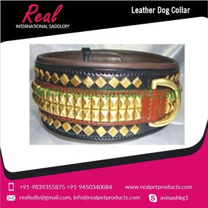 Laisse pour chien en cuir véritable de qualité export, luxueuse, écologique, avec rivets floraux – Véritable sellerie internationale toutes saisons, diverses couleurs - Product Image 2