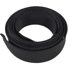 High quality PET Expandable Braided Flexible Cable Sleeving Custom Logo Braided Sleeve