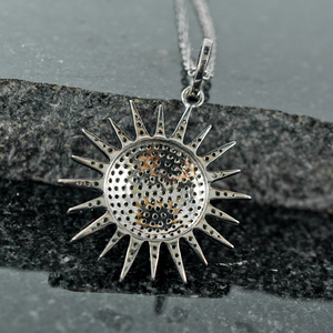 Metarock — pendentif rond en argent Sterling 925 solide pour femme, pavé de diamants, à la mode, bijoux de fête - Product Image 2