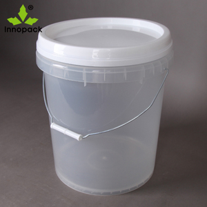 Innopack-cubo de plástico transparente, 20 litros, con tapa blanca - Product Image 2