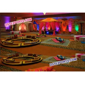 Colchão de chão mehndi para decoração, conjunto colorido de palco mehndi para decoração