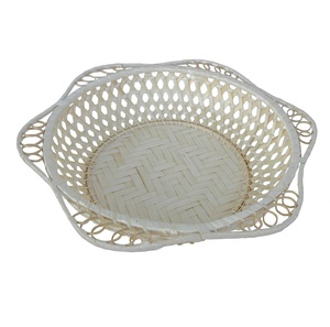Natural <b>Flower</b> Shape Decorative Bamboo Storage <b>Basket</b> Home Decor Accessory from Vietnam - Product Image 1