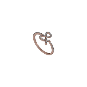 14K กุหลาบทองแฮนด์เมดออกแบบ Ampersand รูปร่างแท้ปูแหวนเพชร - Product Image 1