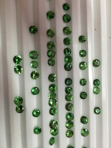 Natural Green <b>Garnet</b> Stone round Cut Faceted Loose Gemstone - Product Image 5