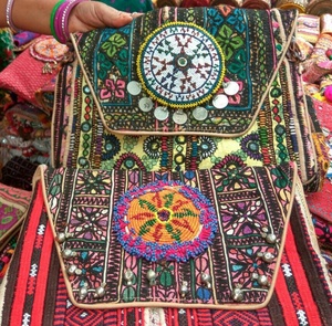 Banjara indien ethnique broderie gland carré sac à bandoulière Ele bagages sacs et étuis - Product Image 4
