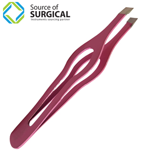 Pince à sourcils oblique Nouveau design Logo personnalisé Pince à sourcils diagonale Pince à sourcils inclinée noire en acier inoxydable - Product Image 2