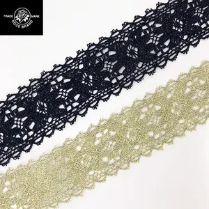 Premium gold trimming lace for wedding and party dress.