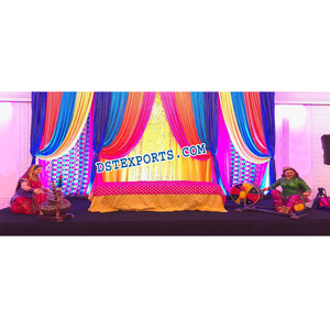 Punjabi-Sangeet de cultura, estatuas de escenario, decoración de boda, entrada de fibra - Product Image 1