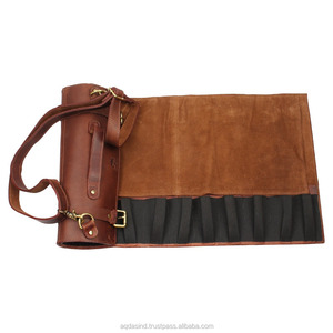 กระเป๋าผ้าใบเคลือบขี้ผึ้งสำหรับเชฟ,กระเป๋าม้วนเป็นสายหนังแท้กระเป๋ามีล้อลาก - Product Image 1