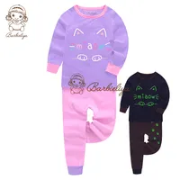 Kjv-pyjama licorne pour fille, vêtements de nuit, manches longues, dessin animé, vêtements boutique, en coton, pour garçon et fille