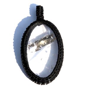 Forme ovale cristal Quartz Cabochon macramé cordon Wrap pendentif pierre de guérison naturelle pour macramé bijoux à la mode Piedras - Product Image 4