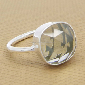Natural Smoky Quartz 13x13mm <b>Cushion</b> Gemstone 925 Sterling Silver Bezal Set <b>Ring</b> for <b>Weddings</b> and Parties IG11193 - Product Image 1
