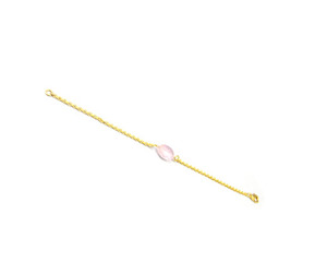 Pierre précieuse de quartz rose en argent sterling 925 avec bracelet de chaîne à la mode de bijoux faits à la main plaqués or - Product Image 4