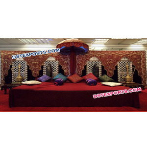 Cortina de fondo de boda bordada, telón de estilo de templo de boda indio, Mandap, nuevo diseño - Product Image 1