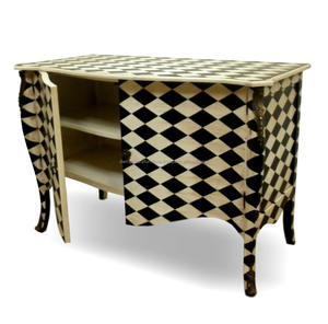 Meubles d'Indonésie - Buffet de style français Bombay avec motif diagonal en couleur - Product Image 2