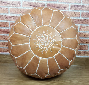 Handmade Magic Genuine and Good Leather Moroccan Pouf Pouf. Handmade <b>Ottoman</b> Pouf <b>Stool</b>, Handmade Puff - Product Image 1
