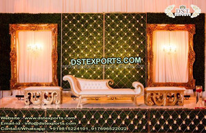 Grand cadre en fibre dorée pour mariage, look élégant, grand cadre en fibre, cadre de scène de réception florissant, décoration d'Afrique du Sud - Product Image 6