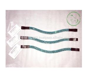 Banda Frontal de Cuero Premium de 5 Hileras con Cristales, Duradera y Decorativa para Brida de Caballo, Ideal para Entrenamiento y Competiciones - Product Image 1