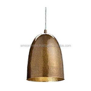 Glossy Afgewerkt Gehamerd Schaduw Metalen Messing Hoge Kwaliteit Hanger Lamp Voor Kantoor Decoratie