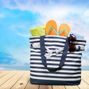Sac de plage luxueux professionnel 100% sacs fourre-tout de plage en coton avec une belle couleur pour la vente en gros en Inde - Product Image 3