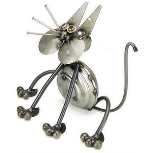 Figura de gato de pañal de Metal reciclado, escultura, interior y exterior - Product Image 1